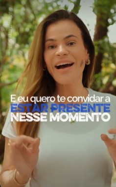 Anúncio com o texto: e eu quero te convidar a estar presente nesse momento
