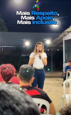 Anúncio com o texto: mais respeito, mais apoio, mais inclusão